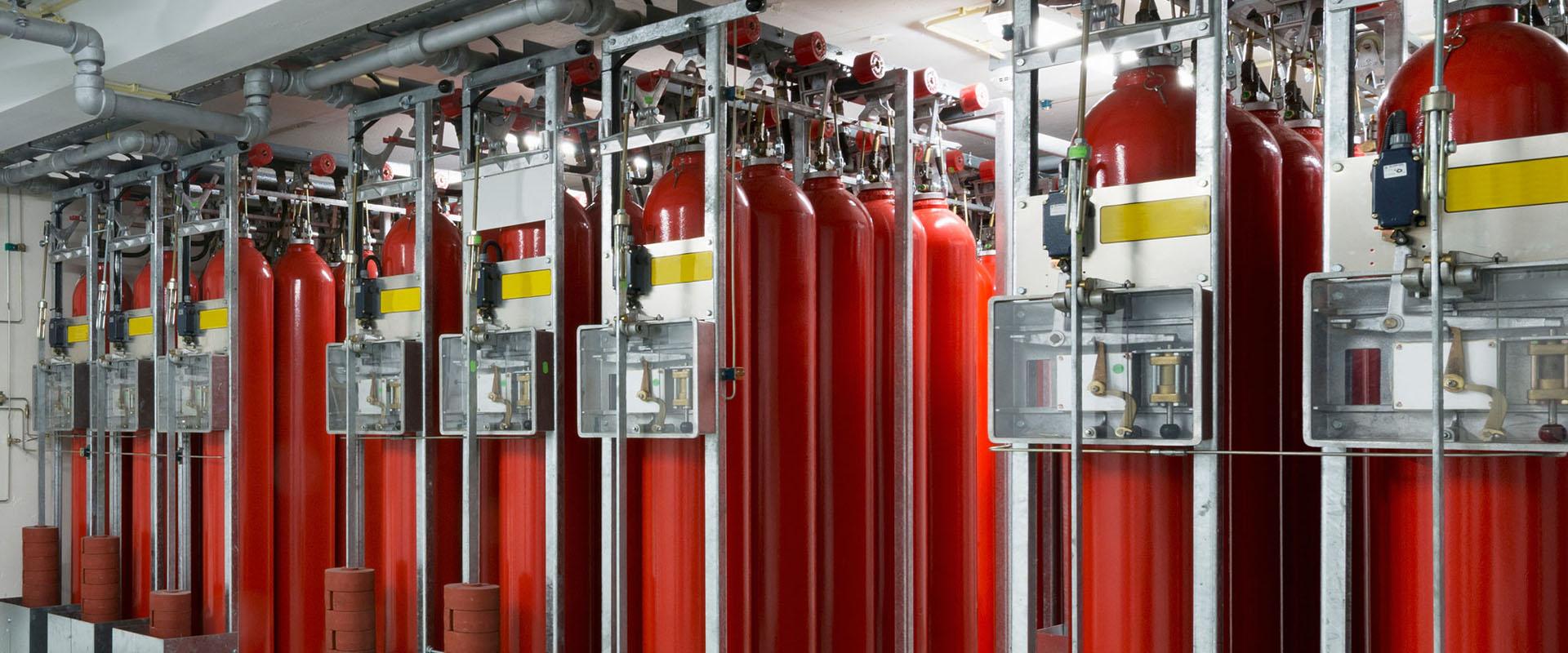 Inert gas fire suppression systems, inert gas fire protection systems